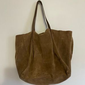 Zara leather suede tote bag